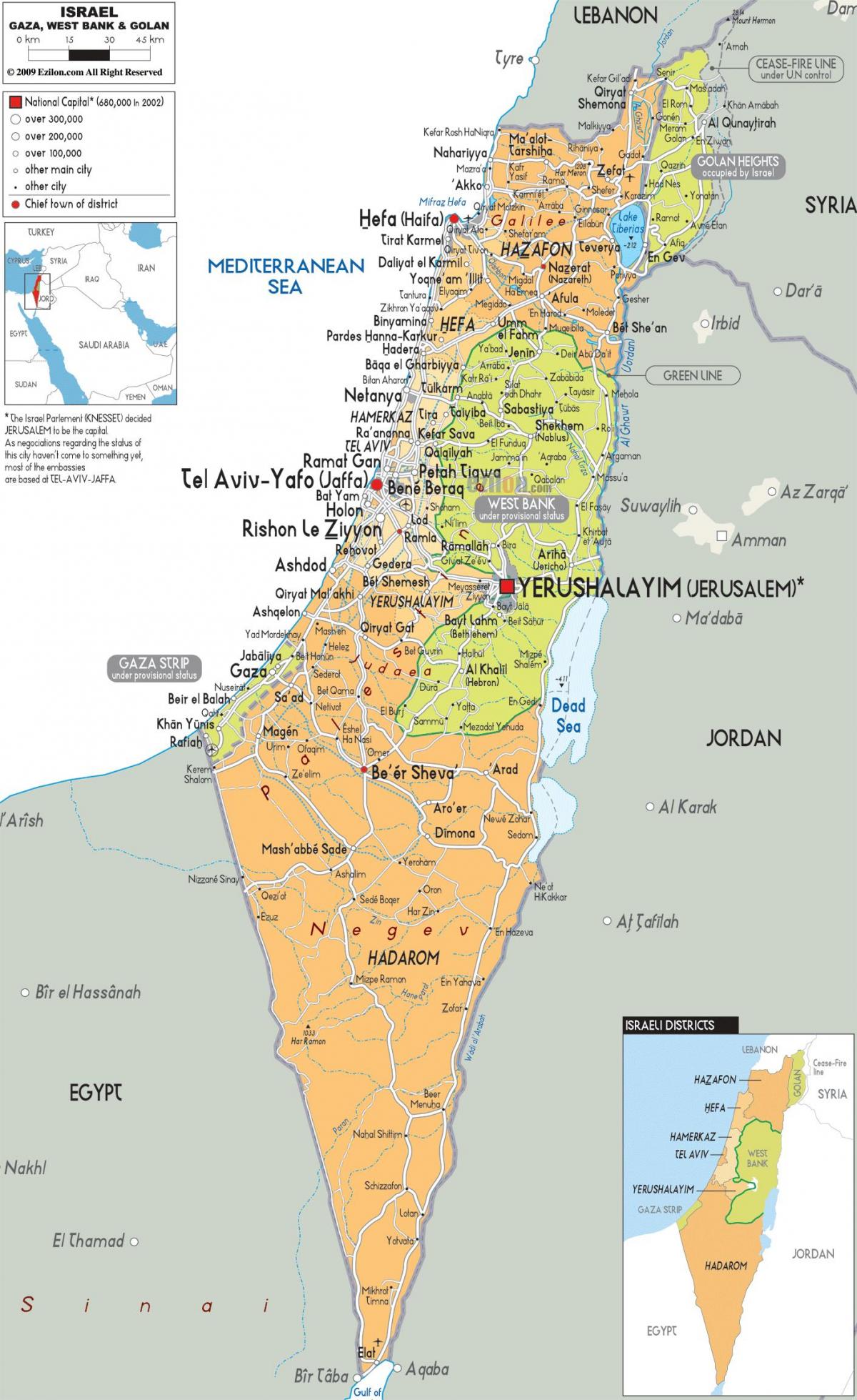 Duża mapa Izraela