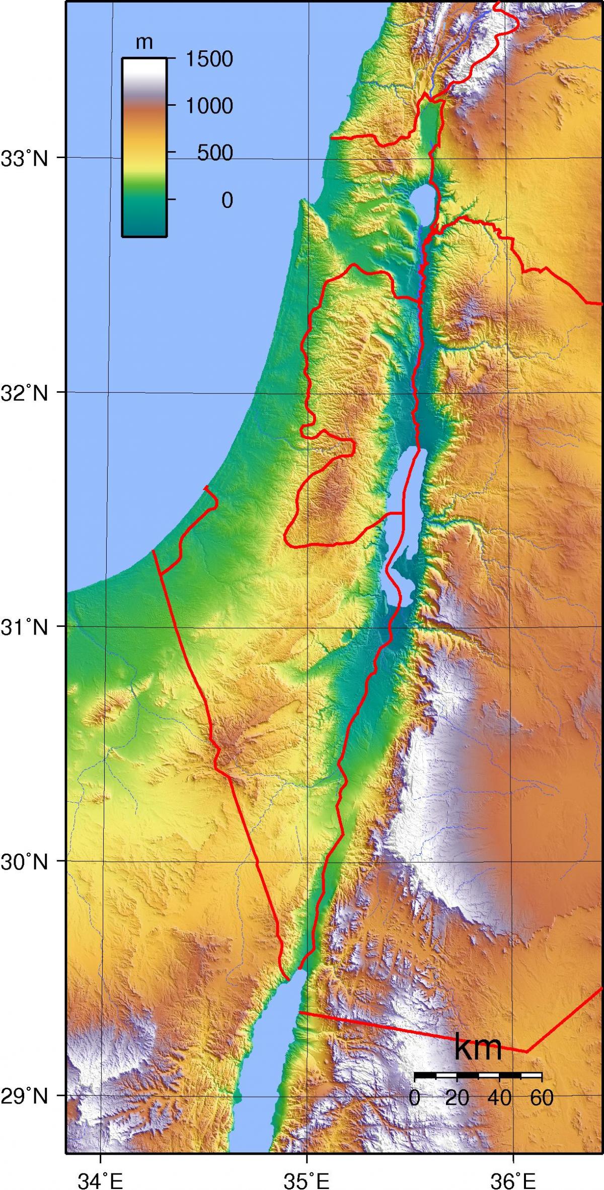 Izraelska mapa wysokościowa