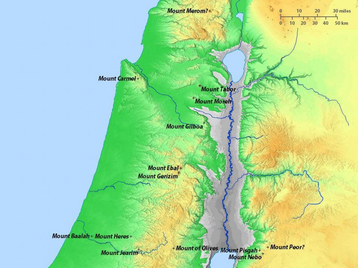 Góry w Izraelu mapa
