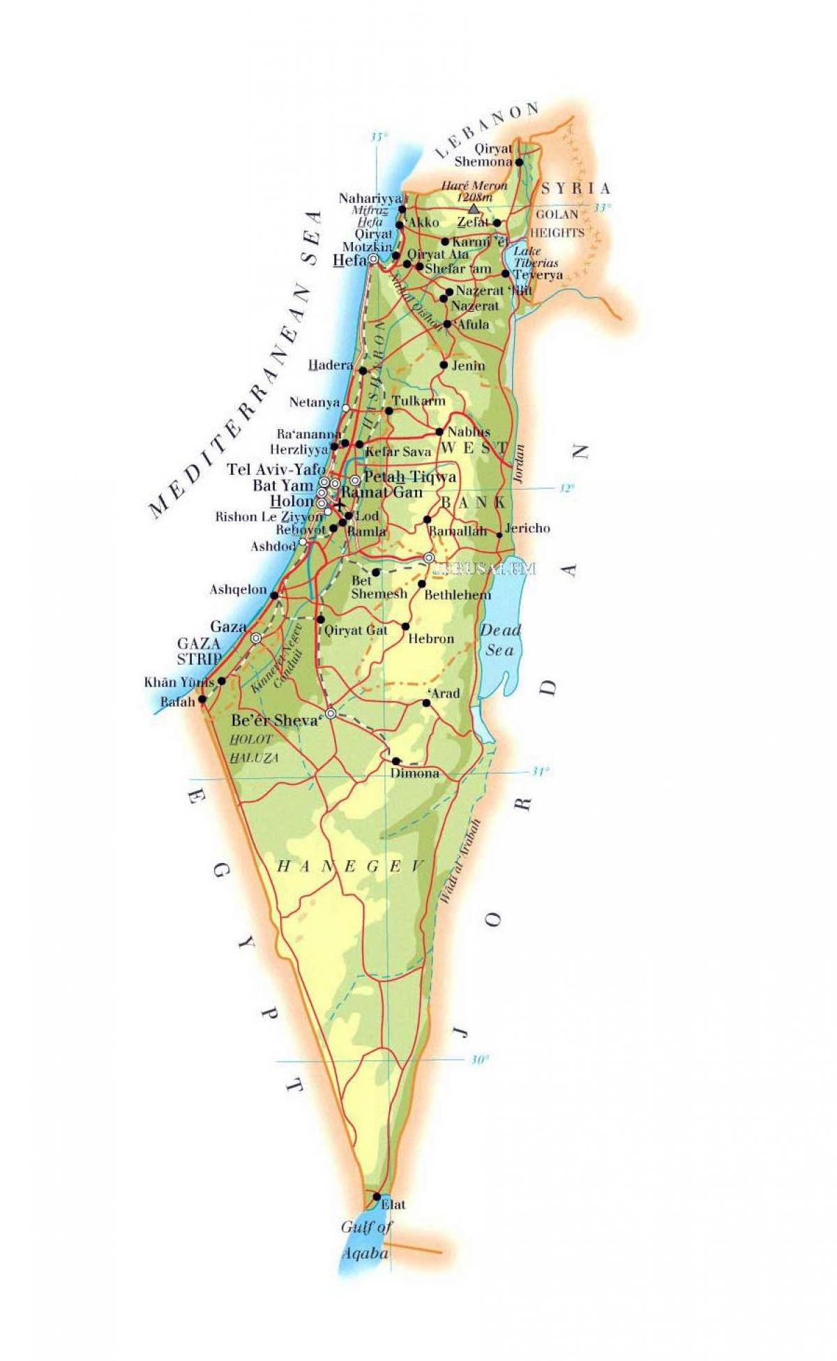 Izraelska mapa ukształtowania terenu