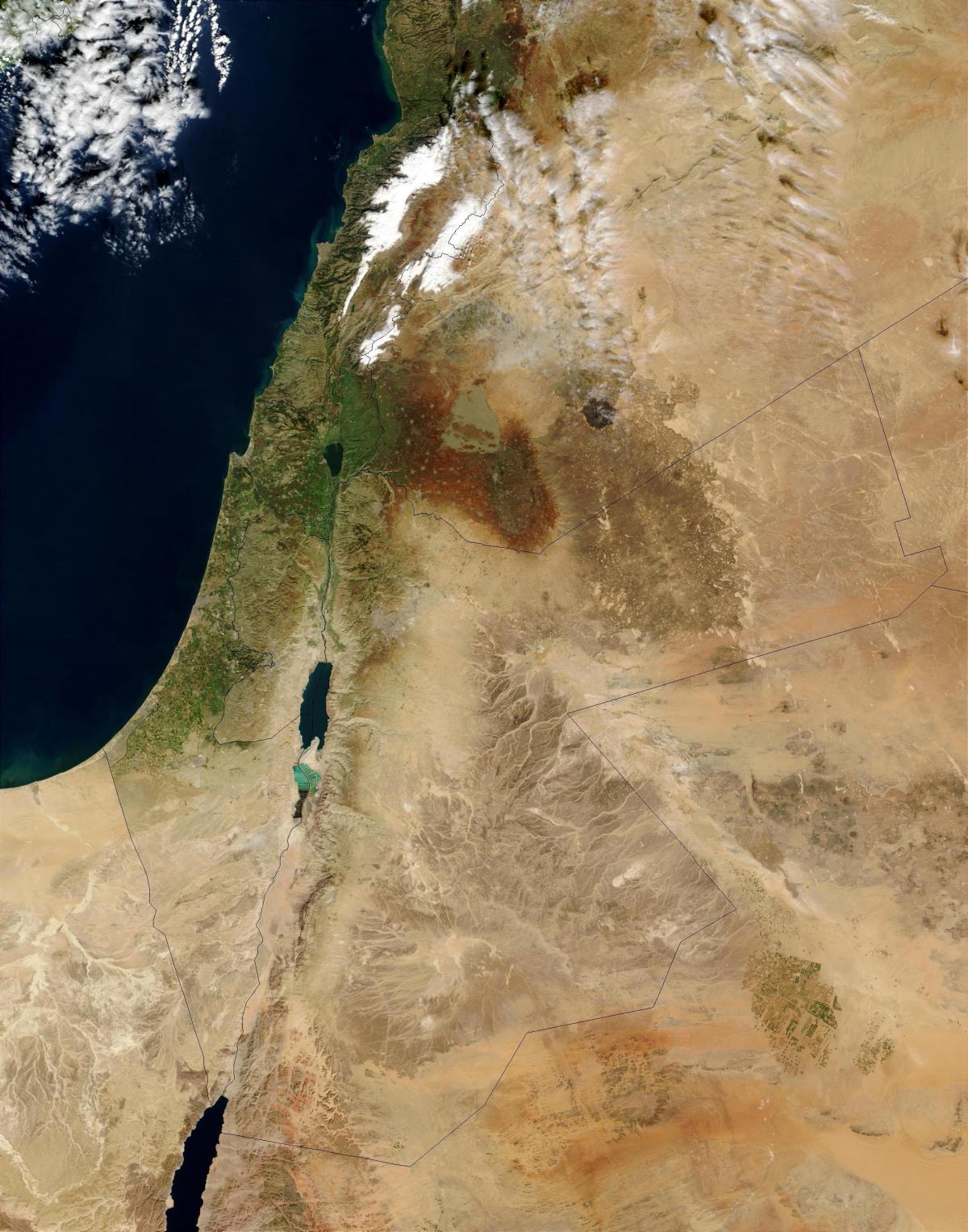 Mapa widoku nieba na Izrael