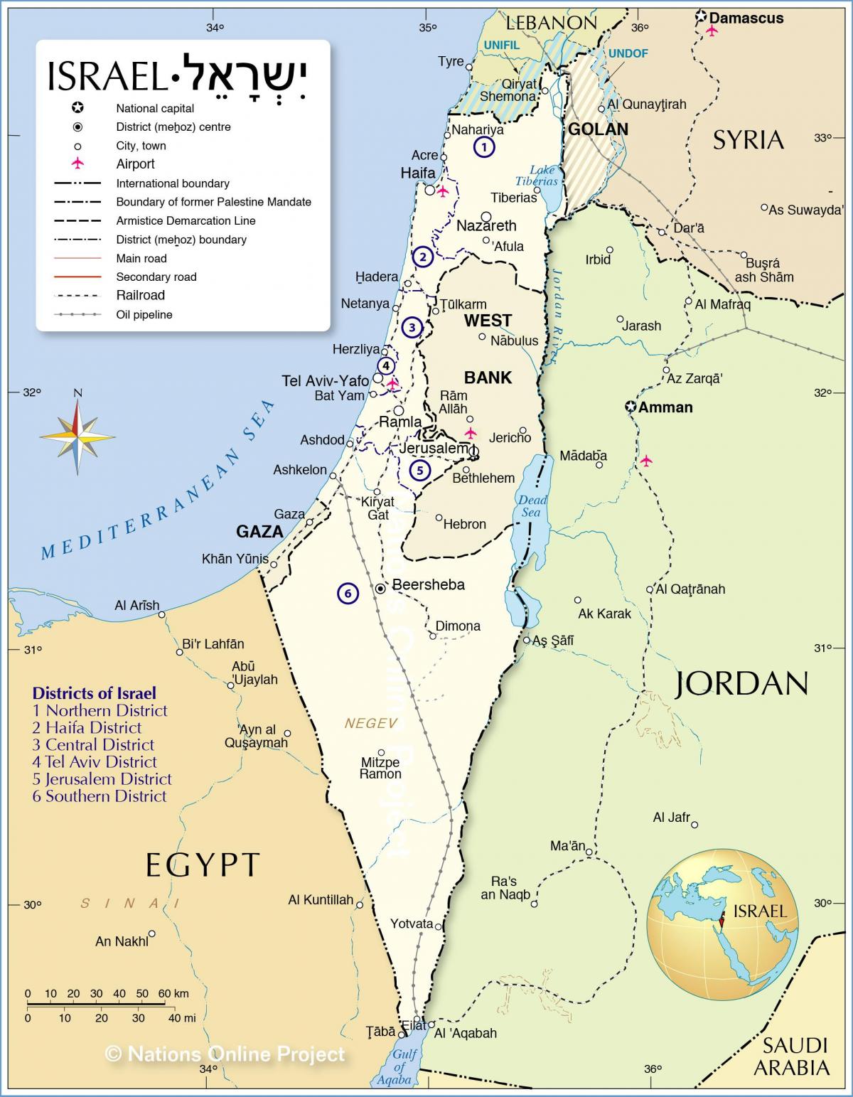 Izrael na mapie