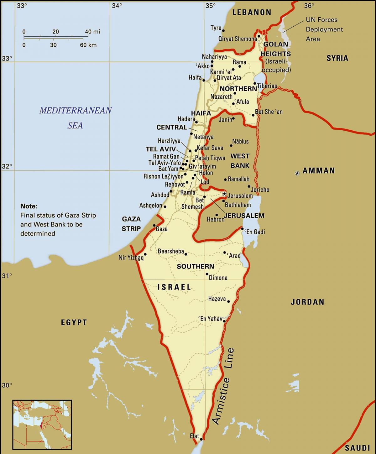 Mapa administracyjna Izraela