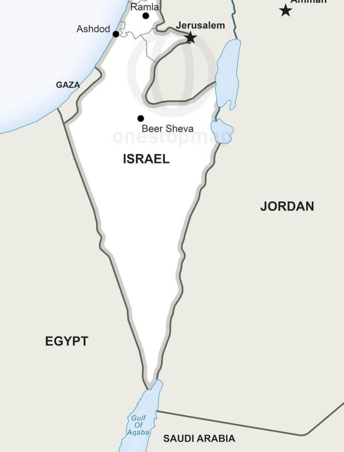 Mapa na południe od Izraela