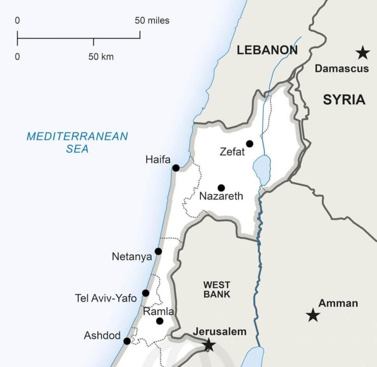 Mapa na północ od Izraela